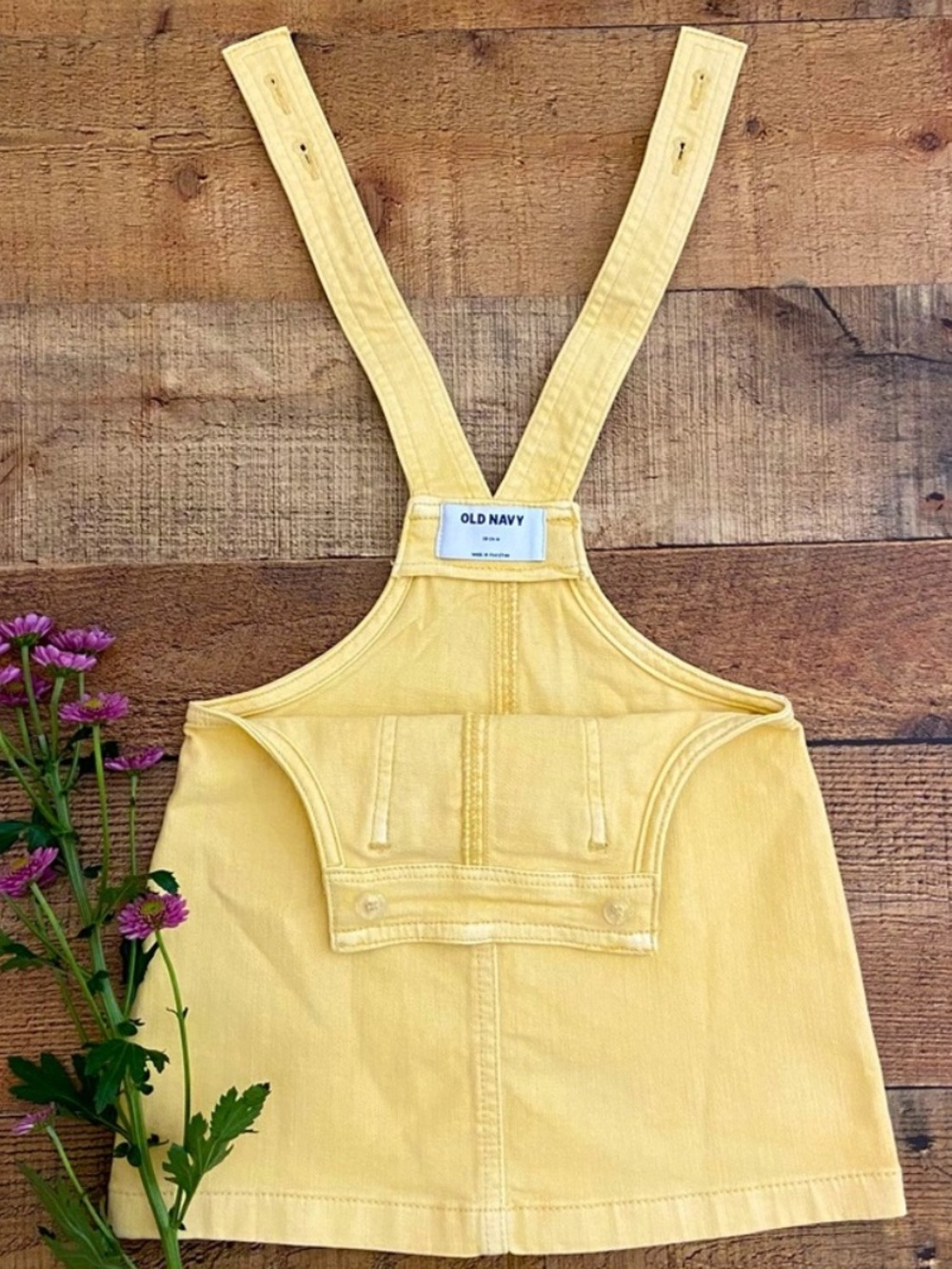 DRESSES (2) Soft Overall Adjustable Denim DRESSES by Old Navy - BLUE + YELLOW - Picture 7 of 15